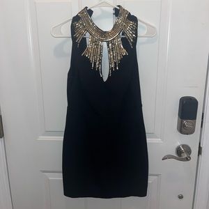 LBD with crystals/halter neck